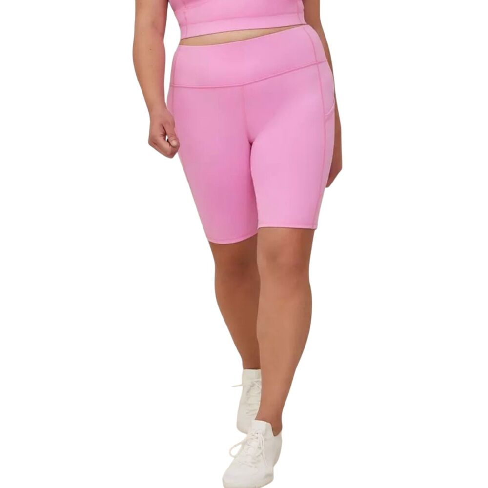 Torrid Performance Core Pink 9" Active Bike Shorts with Side Pockets Size 1 1x